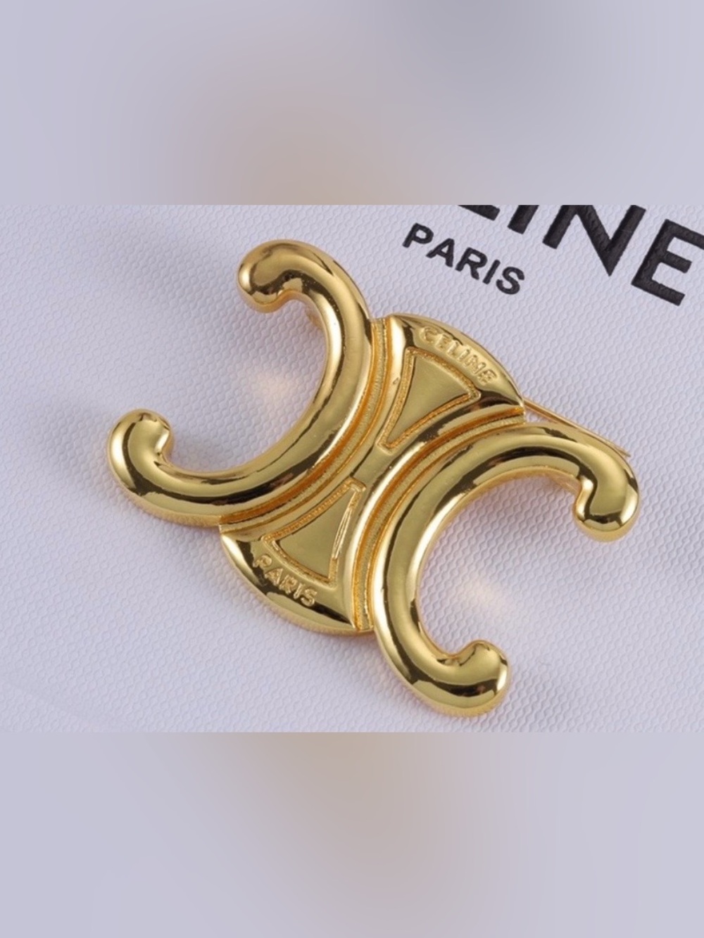 Fashion Jewelry Gold Double C Luxury Brooch